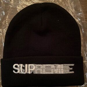 Supreme Motion Logo Beanie Black Brand New